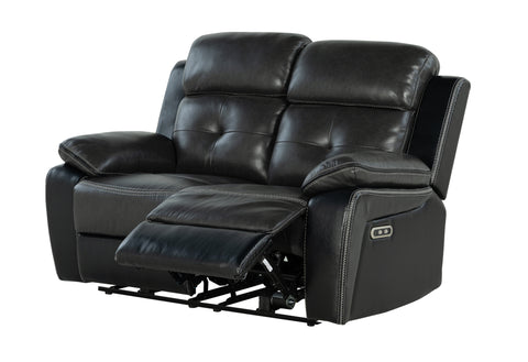Dean Blanche Charcoal/Blanche Black Power POWER RECLINING SOFA/POWER RECLINING LOVESEAT