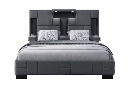 Amy Dark Grey  no wood trim QUEEN BED NO WOOD TRIM