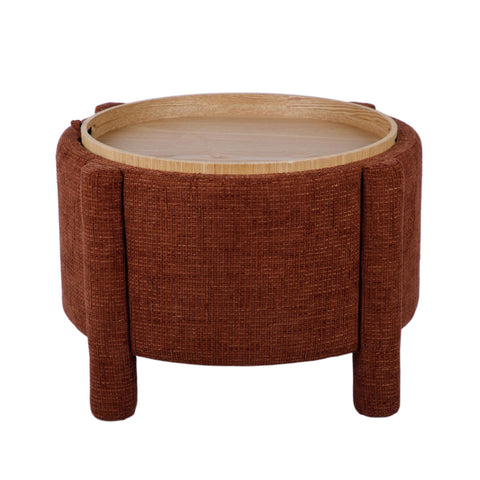 Amelie Capri Railroad Chenille Storage Stool With Reversible Tray Top - image 2