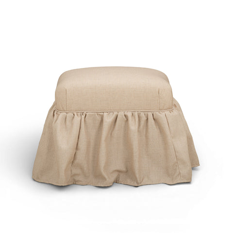 Colette Laurent Yellow Gingham Performance Linen Skirted Ottoman - image 3