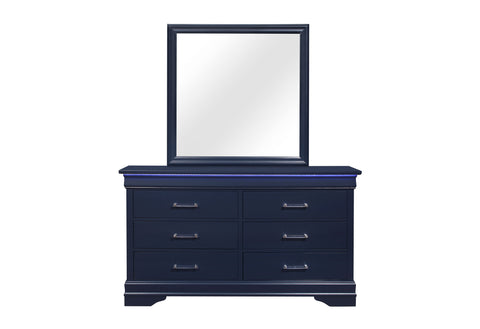 James Blue CHARLIE BLUE TWIN BED, DRESSER, MIRROR, & NIGHTSTAND