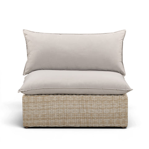Ines Castaigne Performance Fabric &amp; Wicker Outdoor Armless Chair - image 1