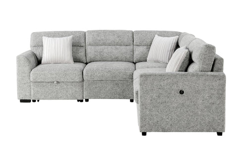 Claire Nickel SECTIONAL WITH 3 PILLOWS