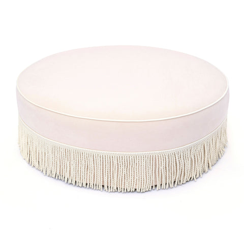 Margaux Valois Tasseled Round Ottoman - image 3