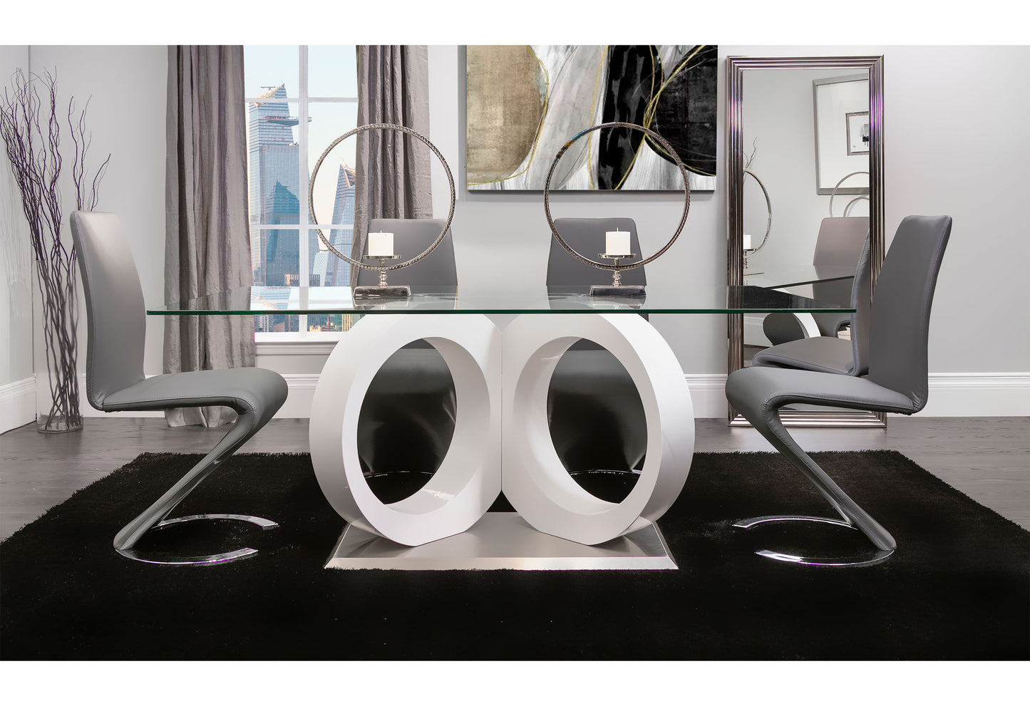 jordan grey dining table + 4 dc