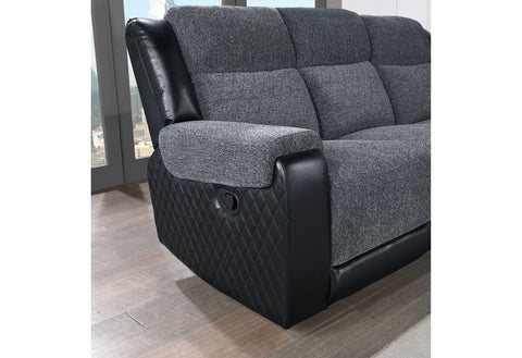 Dawn Grey/Black CONSOLE RECLINING LOVESEAT
