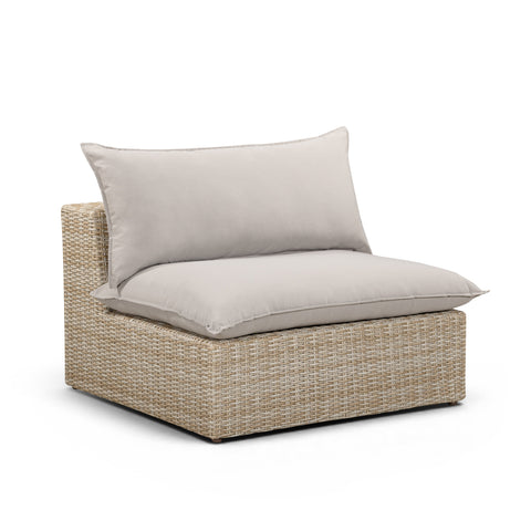Ines Castaigne Performance Fabric &amp; Wicker Outdoor Armless Chair - image 2