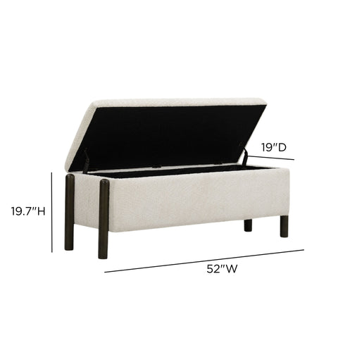 Alessia Arden 52" Nubby Fabric Storage Bench - image 8
