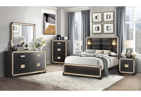 Jordan Black / Gold NIGHTSTAND