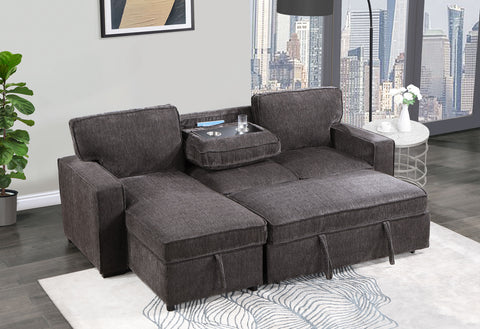Jennifer REV DARK GREY REVERSIBLE PULL OUT SOFA BED