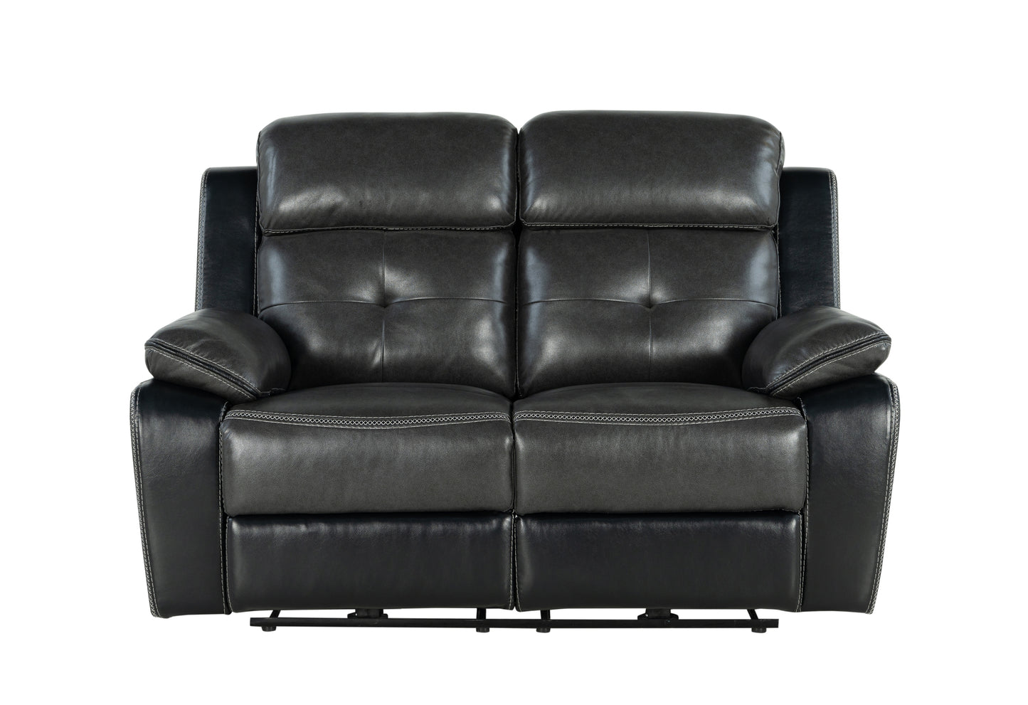 dean blanche charcoal/blanche black power power reclining loveseat
