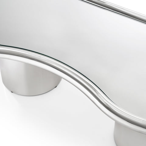 Leonie StClair 51" Chrome Coffee Table - image 4