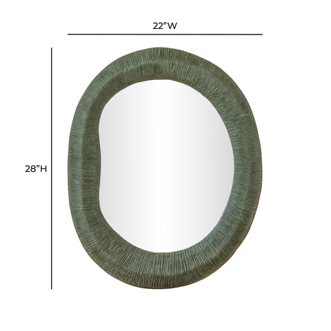 Anais Ravenna 22"X28" Ribbed Forest Green Fiberglass Thick Wall Mirror - image 6