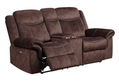 Austin Coffee POWER CONSOLE RECLINING LOVESEAT WITH POWER SWITCH
