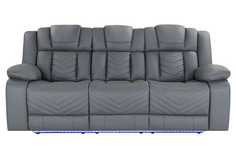 Crystal Grey POWER RECLINING SOFA/POWER CONSOLE RECLINING LOVE SEAT WITH LED