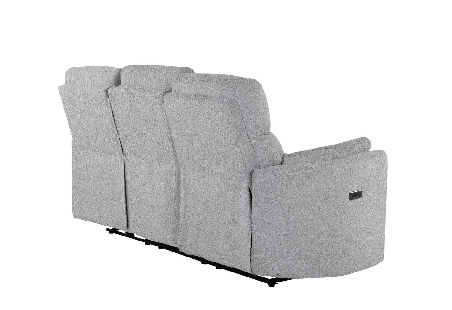 clara fluffy grey power reclining sofa