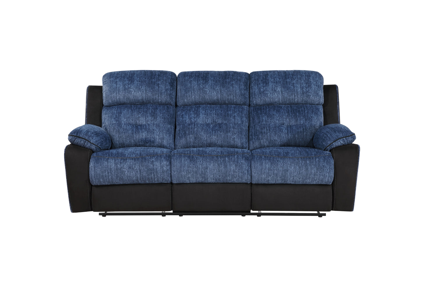 dean navy/black reclining sofa