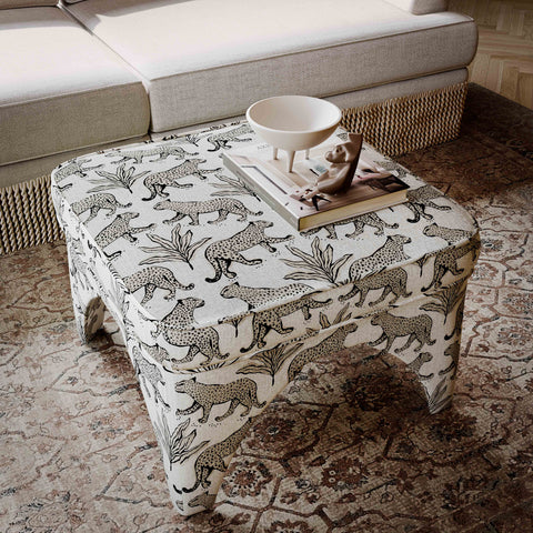 Elodie Savoy Leopard Performance Jacquard Ottoman - image 2
