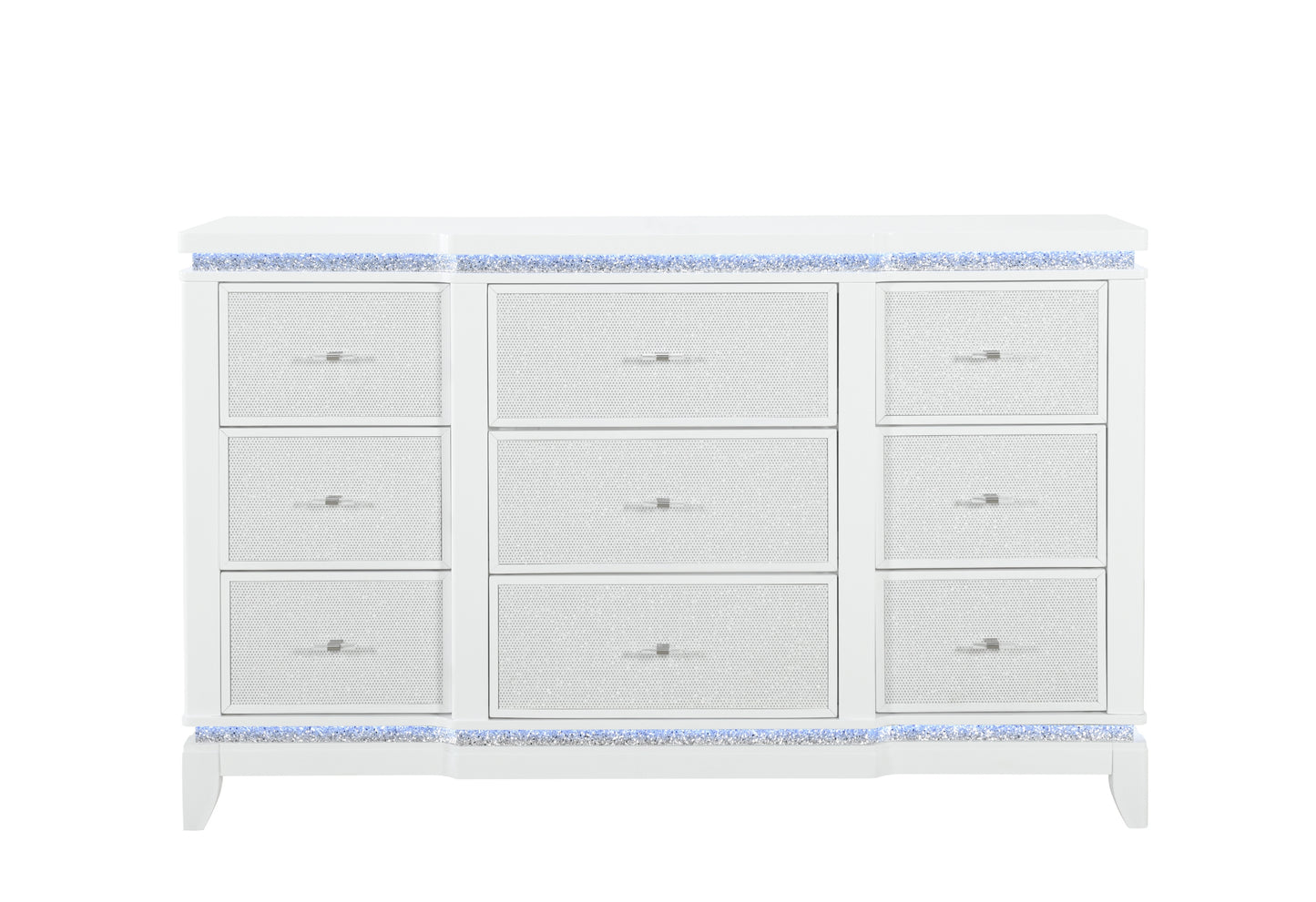 riley white dresser with led