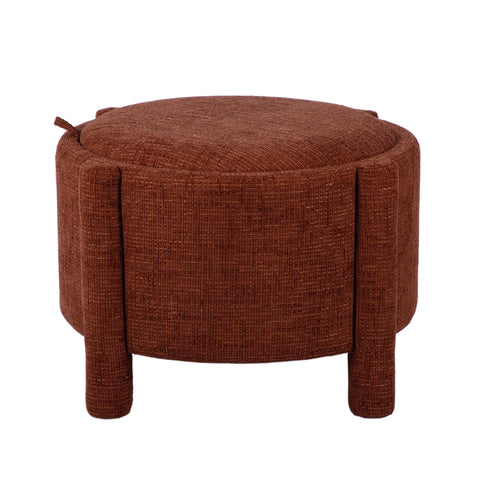 Amelie Capri Railroad Chenille Storage Stool With Reversible Tray Top - image 1