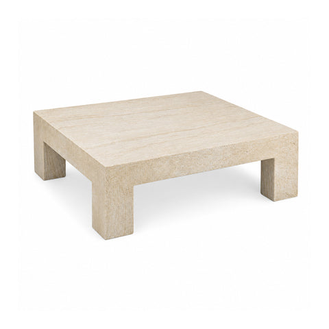Delphine Siena 46" Faux Travertine Indoor/Outdoor Concrete Coffee Table - image 4