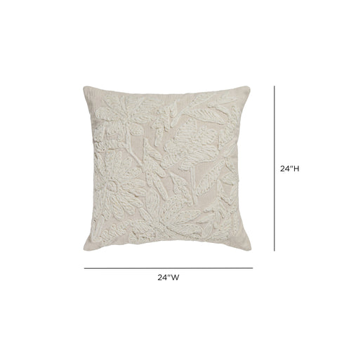 Delphine Valois 24" Euro Size Square Embroidered Throw Pillow - image 5