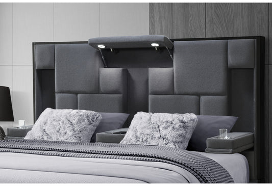 Amy Dark Grey  no wood trim QUEEN BED NO WOOD TRIM