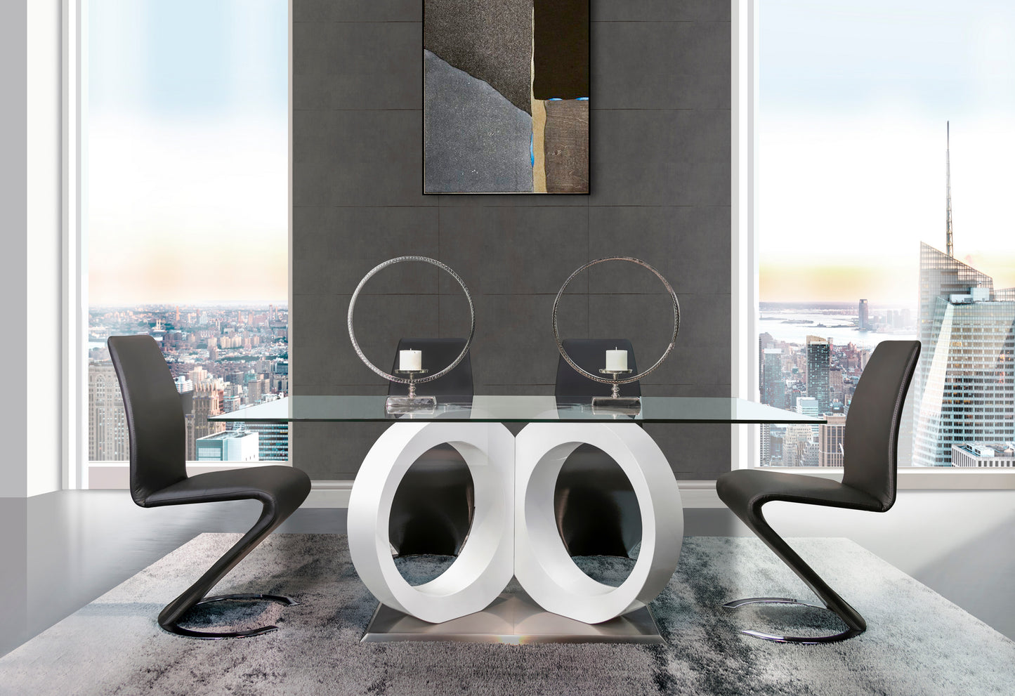 jordan black dining table + 4 dc