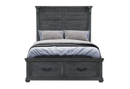 Alex Grey Storage,Tatum Grey Panel Bed QUEEN BED STORAGE