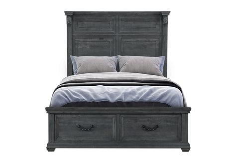 Alex Grey Storage,Tatum Grey Panel Bed QUEEN BED STORAGE