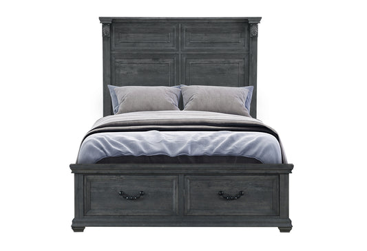 Alex Grey Storage,Tatum Grey Panel Bed QUEEN BED STORAGE