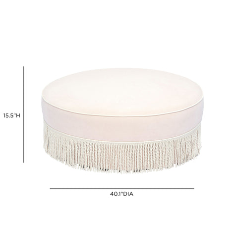 Margaux Valois Tasseled Round Ottoman - image 6