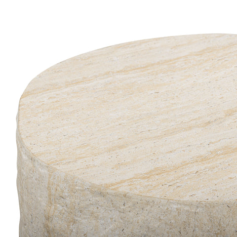Delphine Siena Faux Travertine Indoor/Outdoor Concrete Side Table - image 5