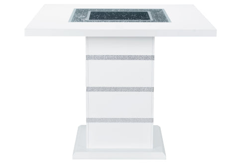 Andros White Bar Set (New Chair) SQUARE BAR TABLE + 4 BS