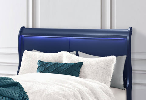 James Blue KING BED WITH LED