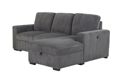 Delilah Grey L Sectional W/O Pullout L SHAPE SECTIONAL WITHOUT PULL OUT SOFA BED