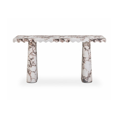 Noemie Lucerne 61" Faux Breccia Marble Console Desk - image 2