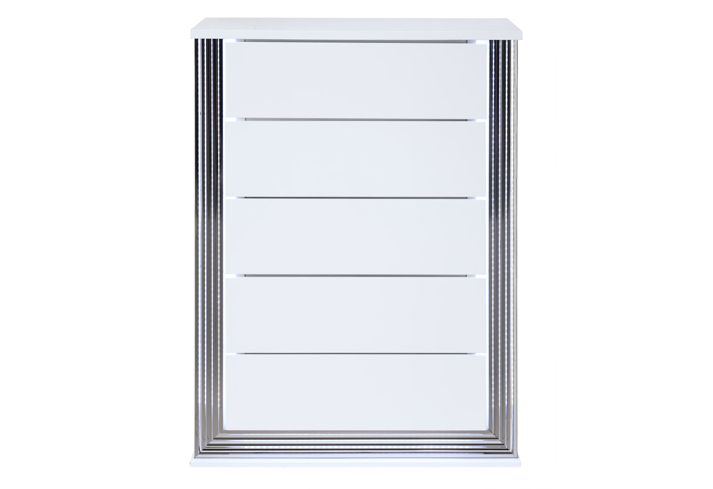 abigail smooth white,ylime smooth white fully slatted chest with led