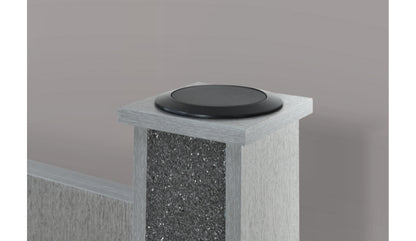 Anna Silver FULL BED WITH LED AND SPEAKERS, DRESSER, MIRROR AND NIGHTSTAND