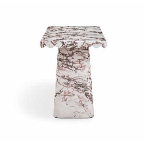 Noemie Lucerne 61" Faux Breccia Marble Console Desk - image 4