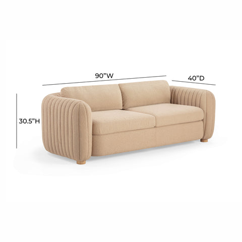 Odette Rivoli 90" Honey Boucle Sofa - image 7