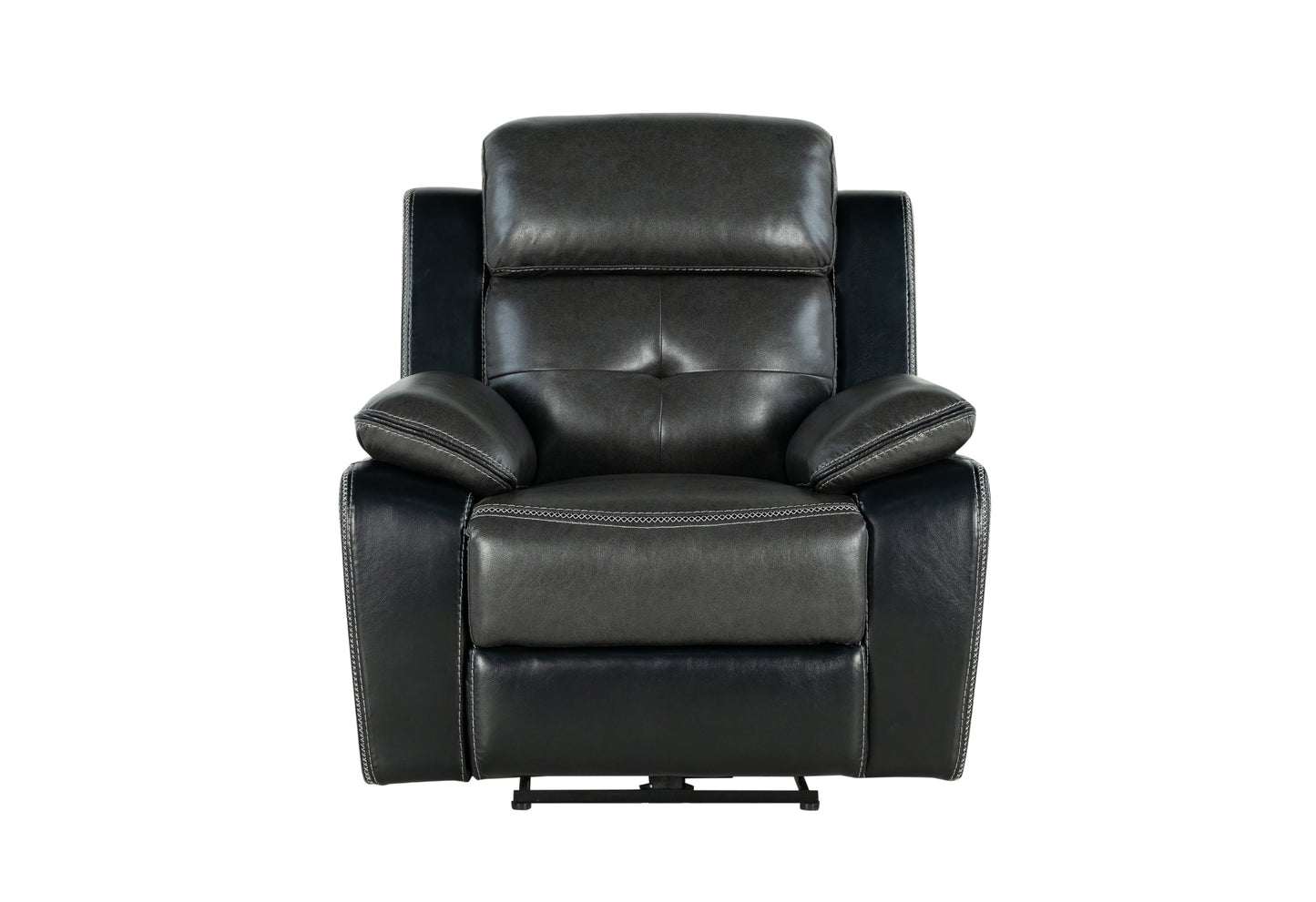 dean blanche charcoal/blanche black power power recliner