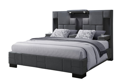 Amy Dark Grey  no wood trim QUEEN BED NO WOOD TRIM