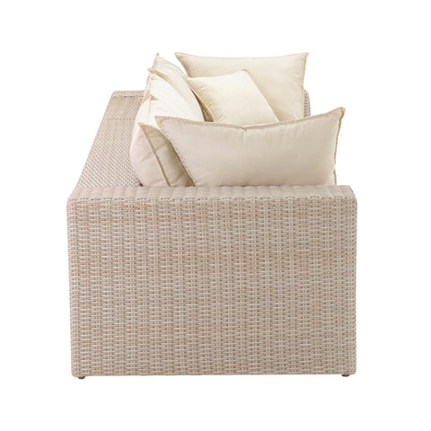 Ines Castaigne 120" Performance Fabric &amp; Wicker Outdoor Sofa - image 6