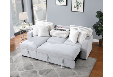 Jason Rev Light Grey/White REVERSIBLE PULL OUT SOFA BED