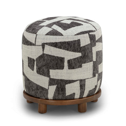 Celeste Capri Performance Jacquard Ottoman - image 1