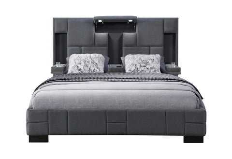 Amy Dark Grey no wood trim KING BED NO WOOD TRIM