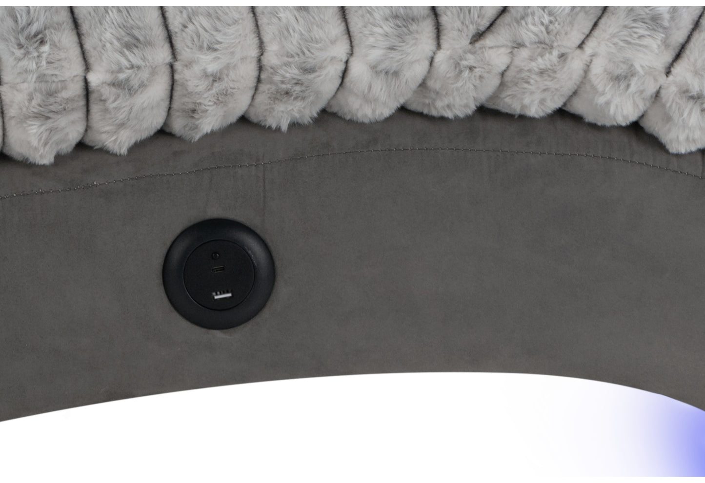 chase nickel/grey grey on grey chaise with led and usb