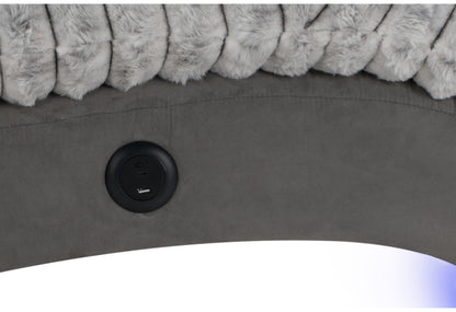 Chase Nickel/Grey GREY ON GREY CHAISE WITH LED AND USB