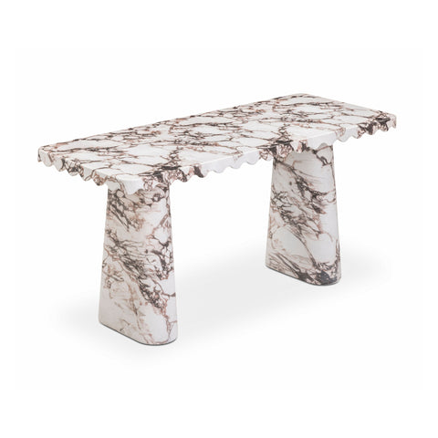 Noemie Lucerne 61" Faux Breccia Marble Console Desk - image 3